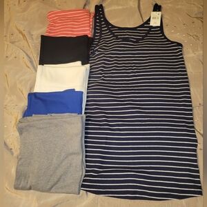 6 (M) Motherhood Maternity Tank Tops. NWT, Except For The Blue And Grey Tanks